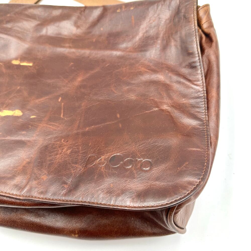 DeCoro leather Messenger Bag Full Grain Laptop Satchel Work Bag Men Office - Picture 4 of 16